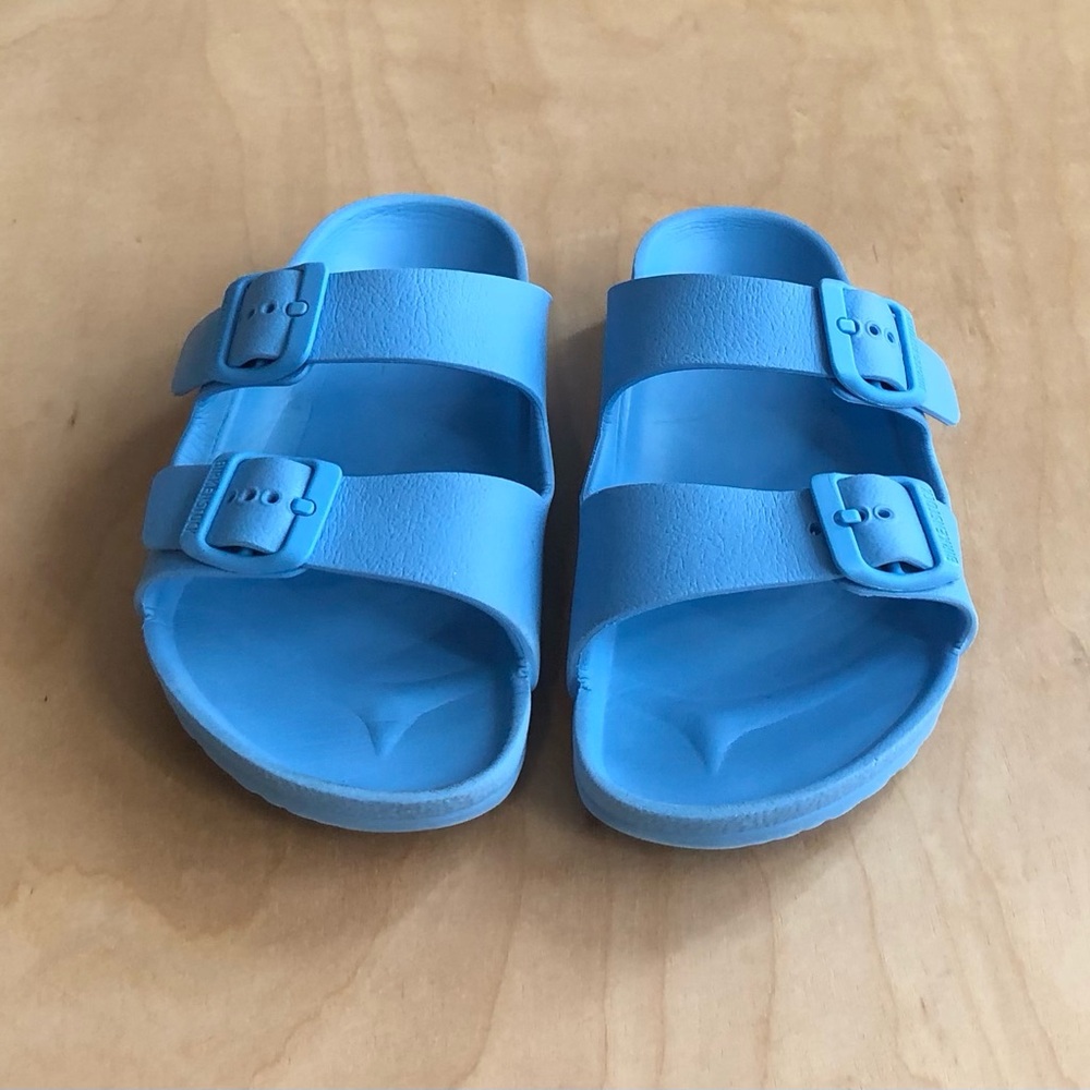 Birkenstock EVA Double Buckles Blue Sandals Slip On Boys Size 34.US:Size 3.5